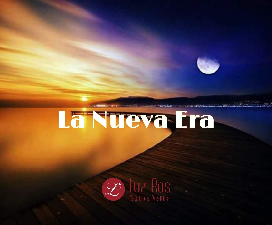 cielo y reflejo en agua, sol y luna, tonos azules y anaranjados.